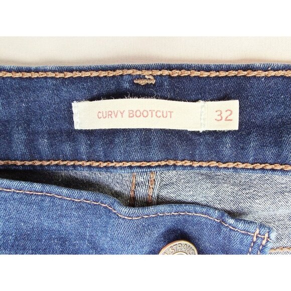 Levi's Size 32X31 Womens Curvy Boot Blue Denim 5 Pocket Logo Tag Jeans - Picture 7 of 14